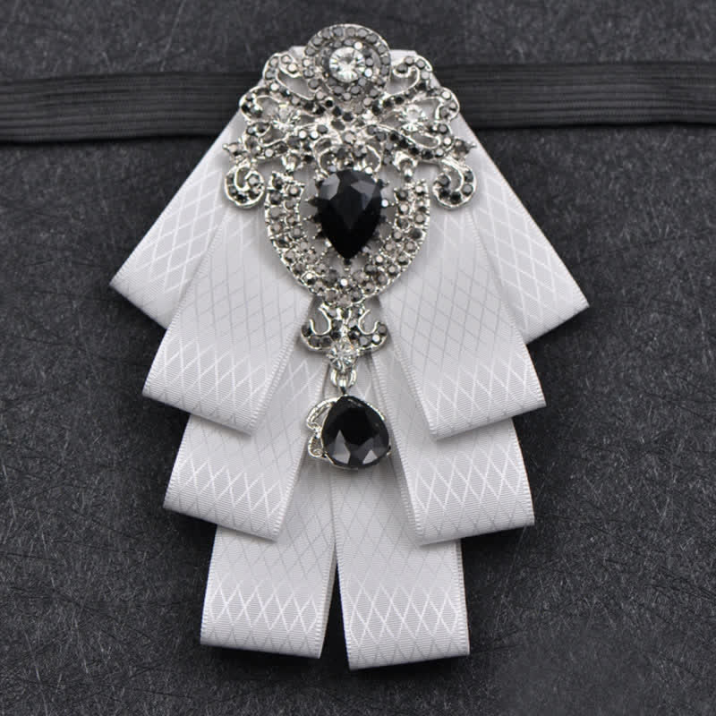 Ensemble de 3 nœuds papillon à carreaux noirs et strass