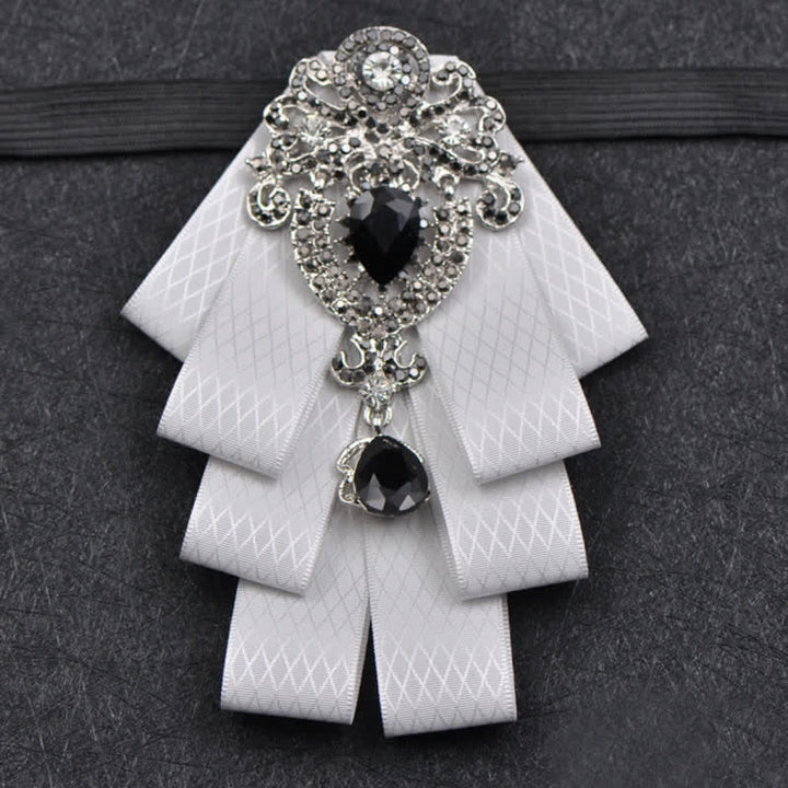 Ensemble de 3 nœuds papillon à carreaux noirs et strass