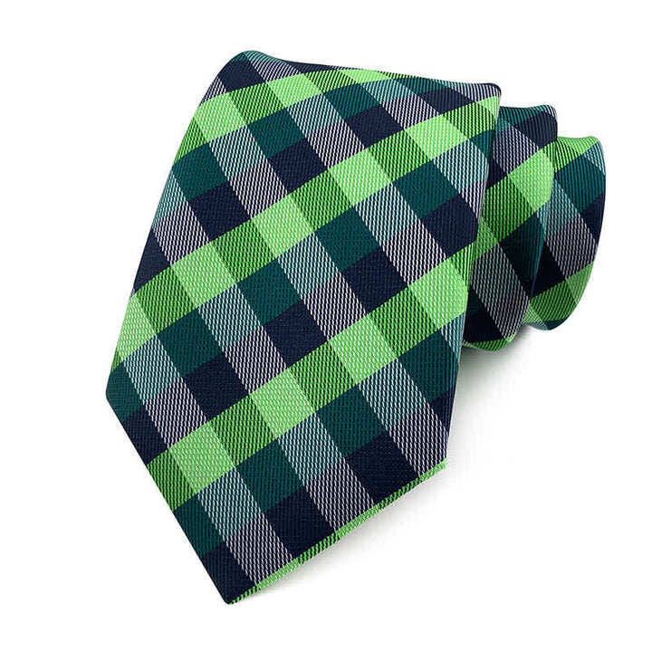 Costume de smoking slim pour homme avec cravate à carreaux - Nuance de vert - image 7
