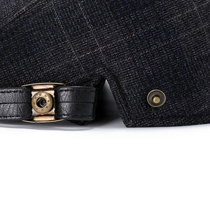 Béret à casquette plate en polaire à carreaux pour artiste - image 6