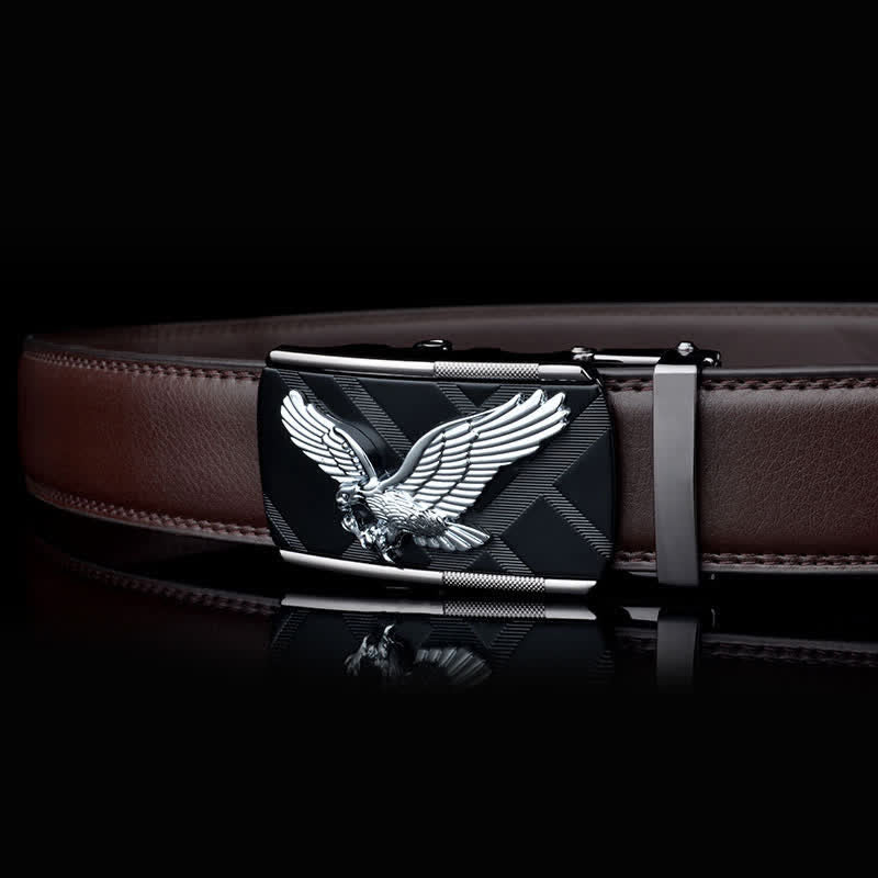 Ceinture en cuir à boucle automatique pour homme avec motif aigle animal - image 3