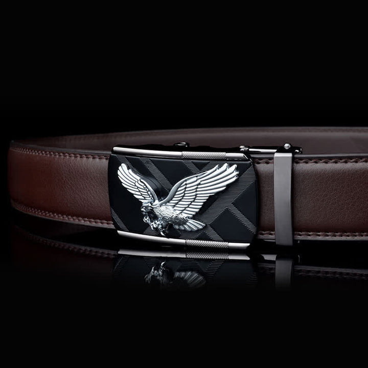 Ceinture en cuir à boucle automatique pour homme avec motif aigle animal - image 3