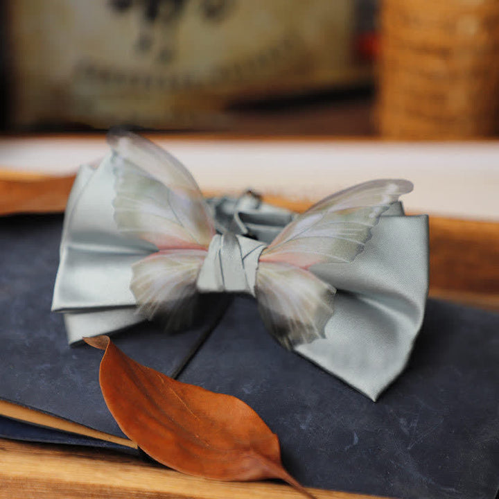 Ensemble de mouchoirs de poche vintage en organza pour homme avec nœud papillon papillon