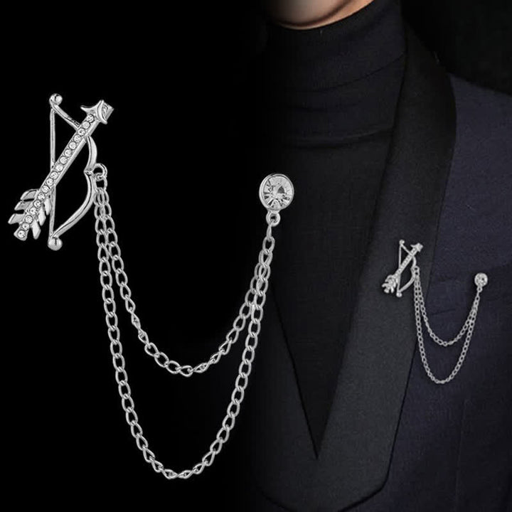 Broche chaîne flèche Cupidon pour homme