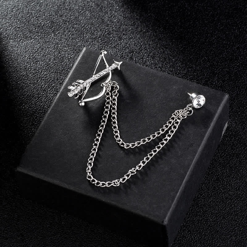 Broche chaîne flèche Cupidon pour homme