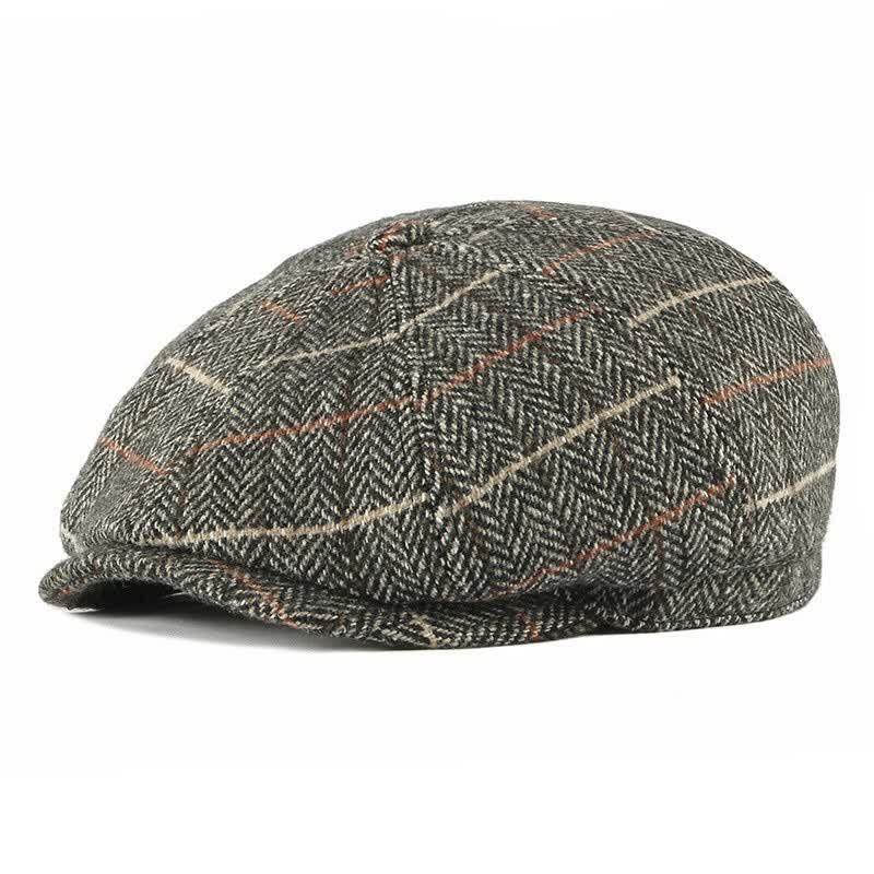 Casquette octogonale à carreaux britanniques pour chauffeur de taxi
