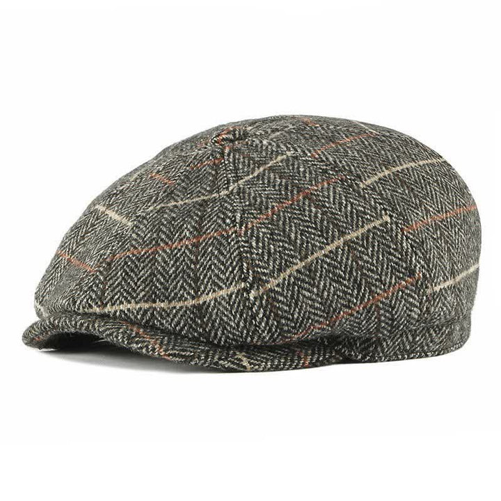 Casquette octogonale à carreaux britanniques pour chauffeur de taxi