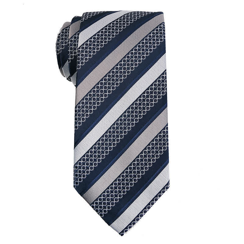 Cravate élégante pour homme de la série à rayures - Bleu et gris - image 7