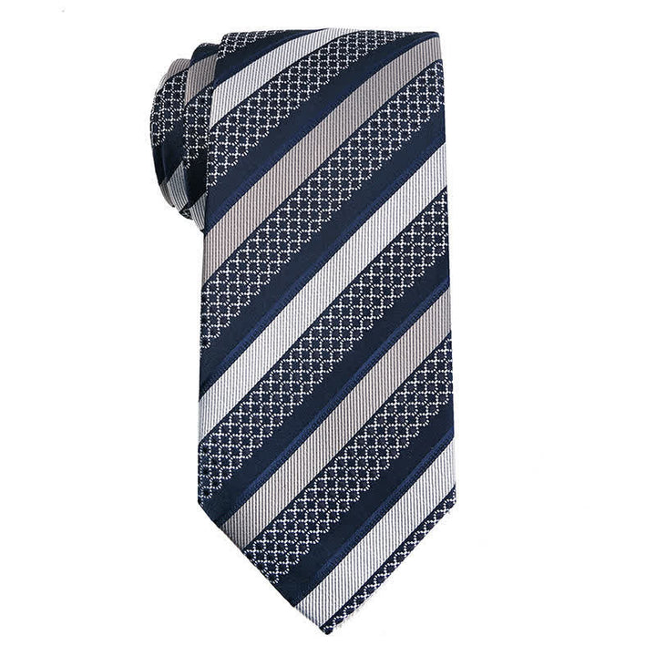 Cravate élégante pour homme de la série à rayures - Bleu et gris - image 7
