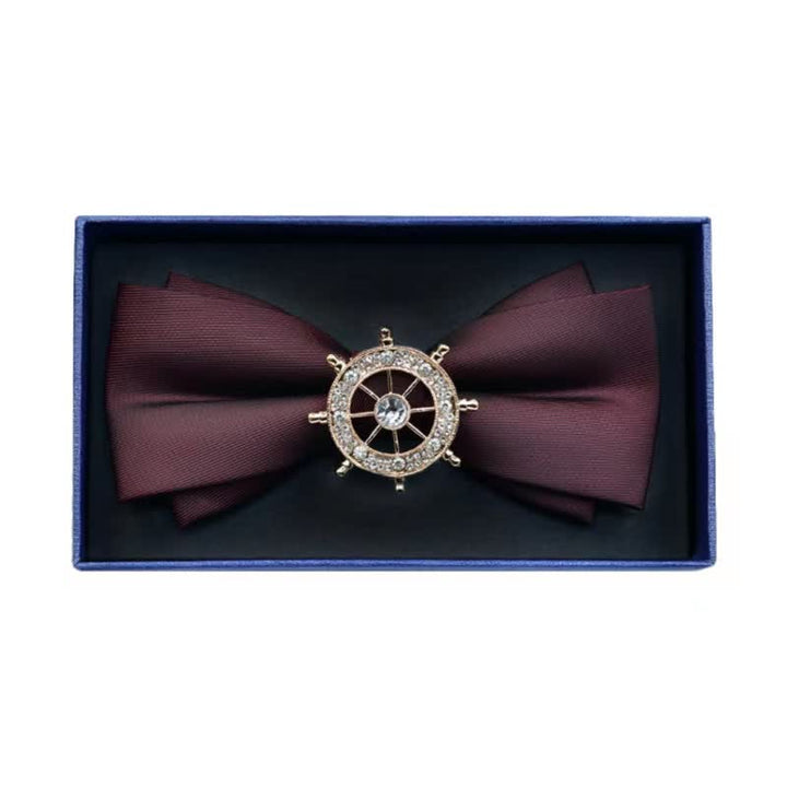 Nœud papillon en métal mat et strass pour homme