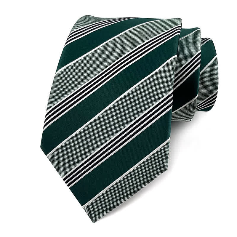 Cravate de bureau traditionnelle à rayures Repp pour homme - Nuance de vert - image 13