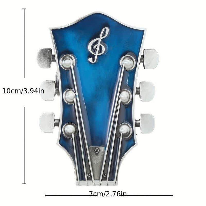 Ceinture en cuir avec boucle de tête de guitare musicale DIY pour homme
