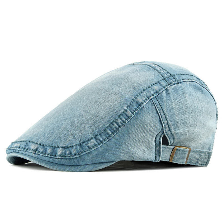 Casquette Béret Simple Jean Denim - Bleu clair - Réglable (environ 21 5/8"-23 5/8") - image 10