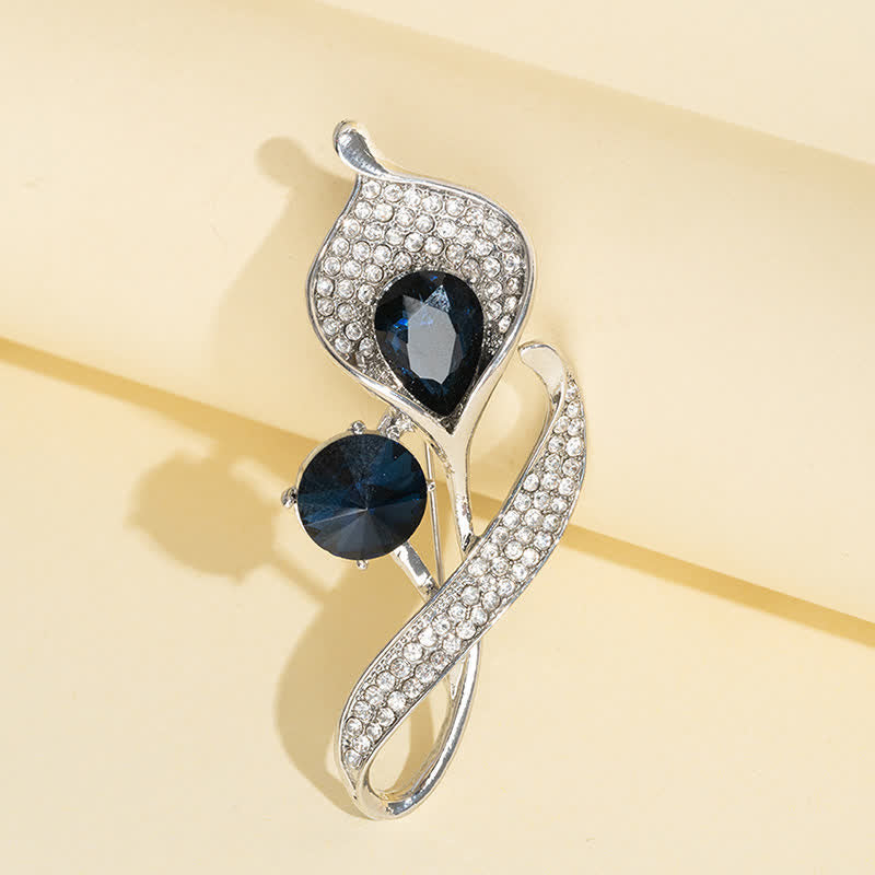 Broche florale bleue brillante pour femme
