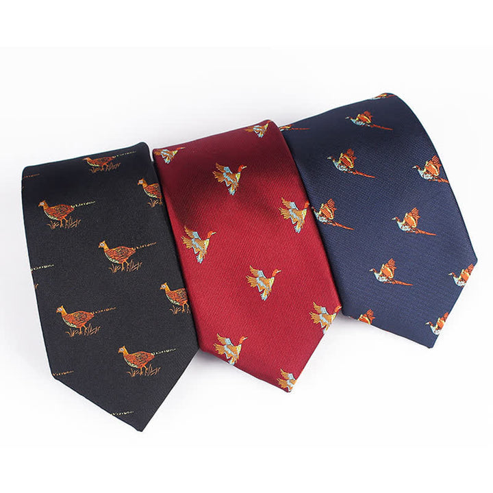 Cravate brodée pour homme avec oiseau volant