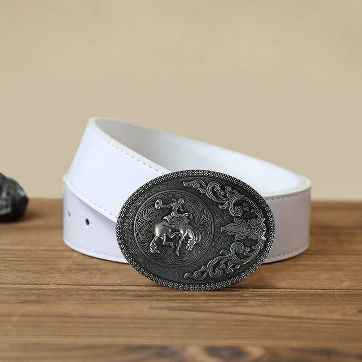 Ceinture en cuir à boucle pour homme avec boucle pour équitation tout-terrain