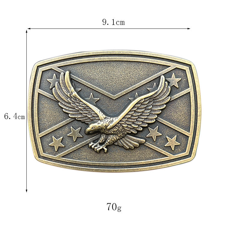 Ceinture en cuir à boucle pour homme avec motif drapeau aigle