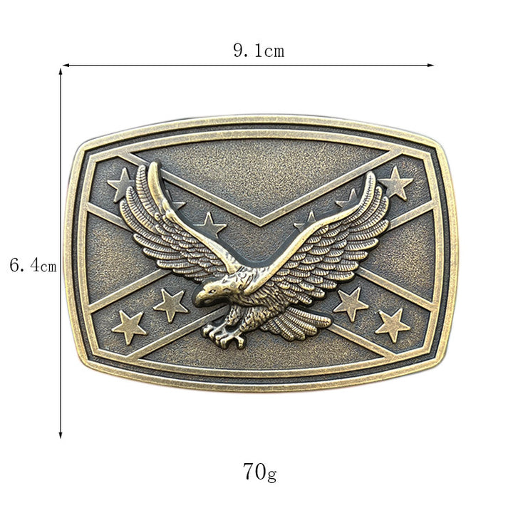 Ceinture en cuir à boucle pour homme avec motif drapeau aigle