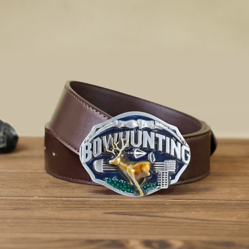 Ceinture en cuir avec boucle en émail pour homme pour la chasse à l'arc