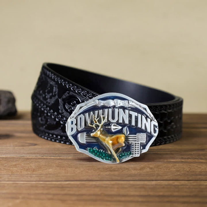 Ceinture en cuir avec boucle en émail pour homme pour la chasse à l'arc