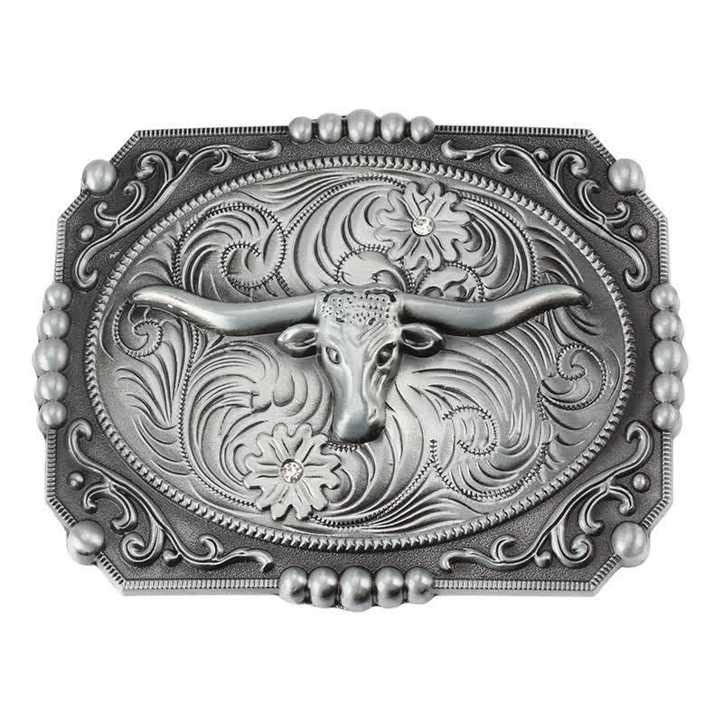 Ceinture en cuir à boucle tête de taureau Longhorn DIY pour homme