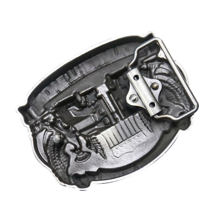 Ceinture en cuir à boucle pour homme avec inscription « Camionneur »