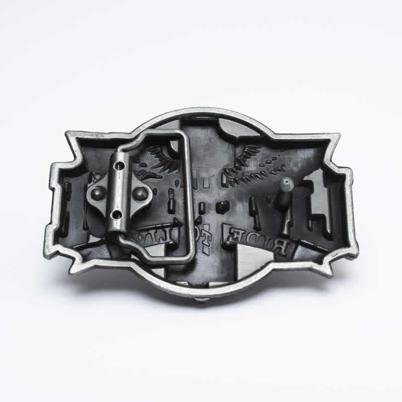 Ceinture en cuir à boucle pour homme avec ailes de moto Live To Ride DIY