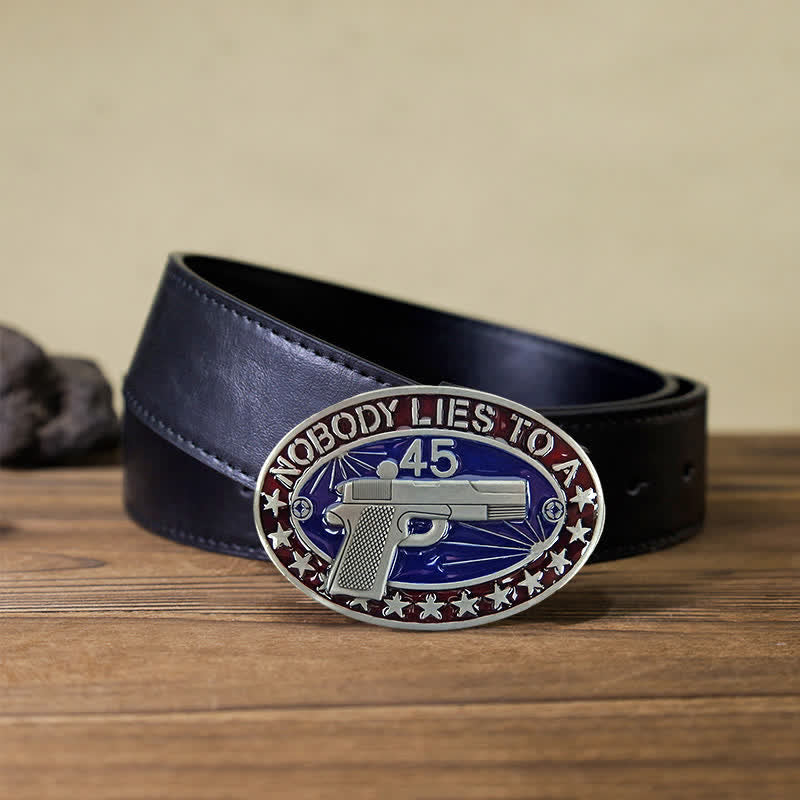 Ceinture en cuir avec boucle en forme d'étoile pour pistolet en émail DIY pour homme