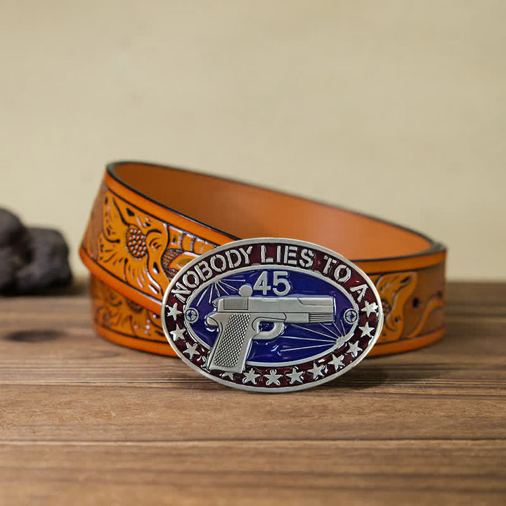 Ceinture en cuir avec boucle en forme d'étoile pour pistolet en émail DIY pour homme