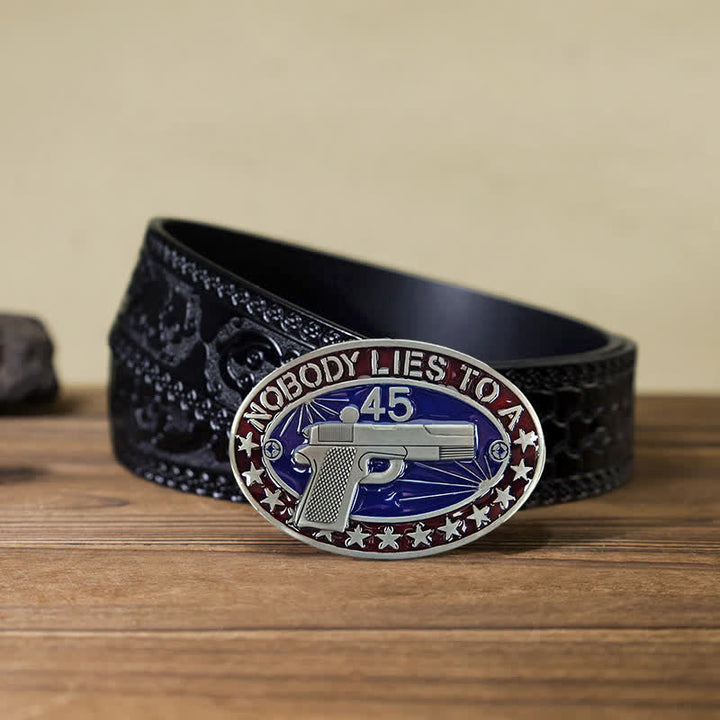 Ceinture en cuir avec boucle en forme d'étoile pour pistolet en émail DIY pour homme