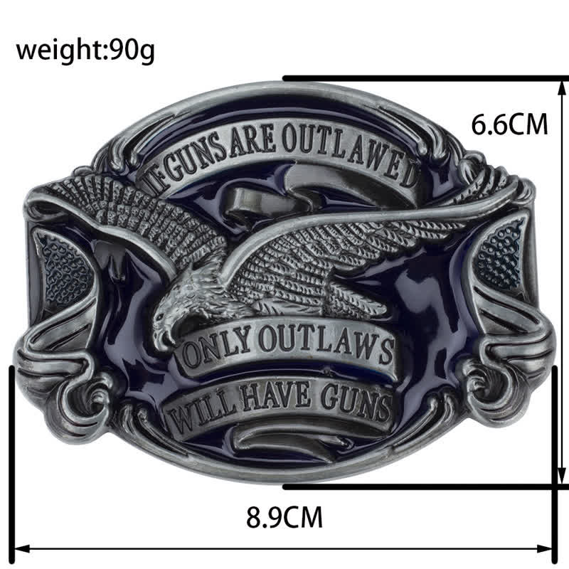 Ceinture en cuir à boucle pour homme avec motif aigle en plein vol