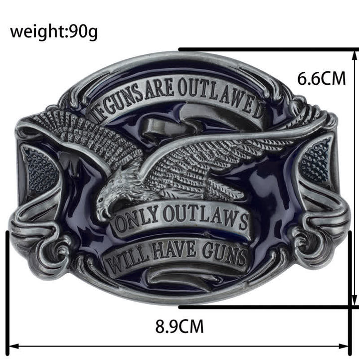 Ceinture en cuir à boucle pour homme avec motif aigle en plein vol