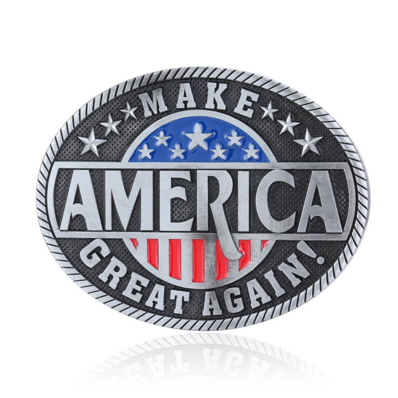 Ceinture en cuir à boucle pour homme « Make America Great Again »