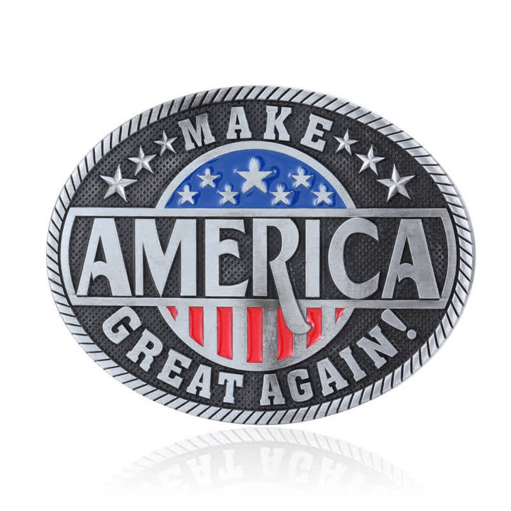 Ceinture en cuir à boucle pour homme « Make America Great Again »