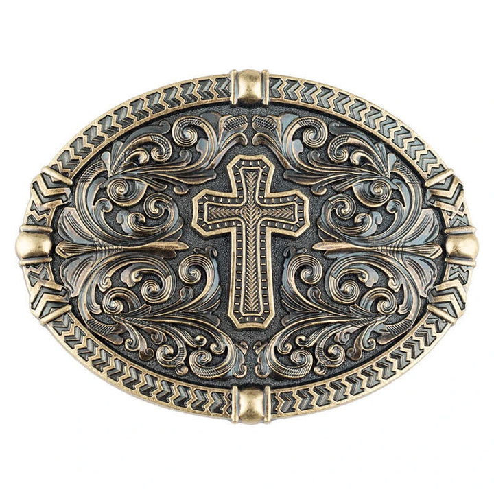 Ceinture en cuir à boucle croisée pour homme