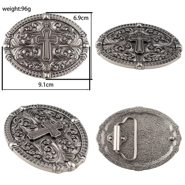Ceinture en cuir à boucle croisée pour homme