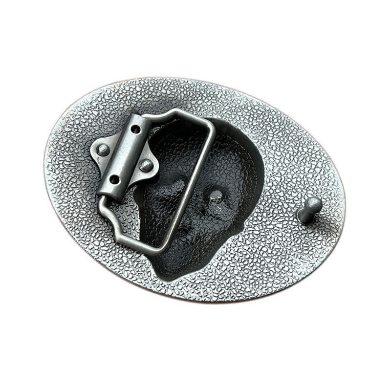Ceinture en cuir à boucle tête de mort Crazy Hunter DIY pour homme