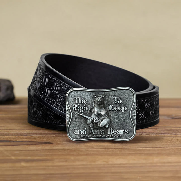 Ceinture en cuir à boucle fantaisie pour homme avec motif ours