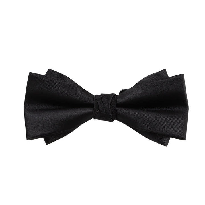 Nœud papillon double épaisseur de couleur unie pour homme