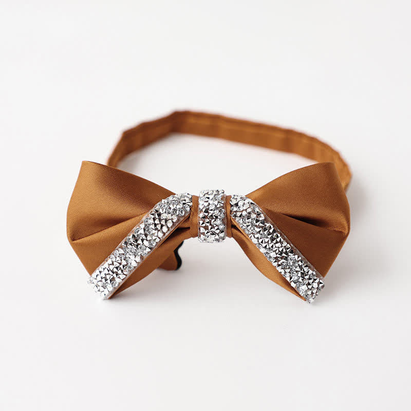 Nœud papillon de mariage en strass scintillant pour homme
