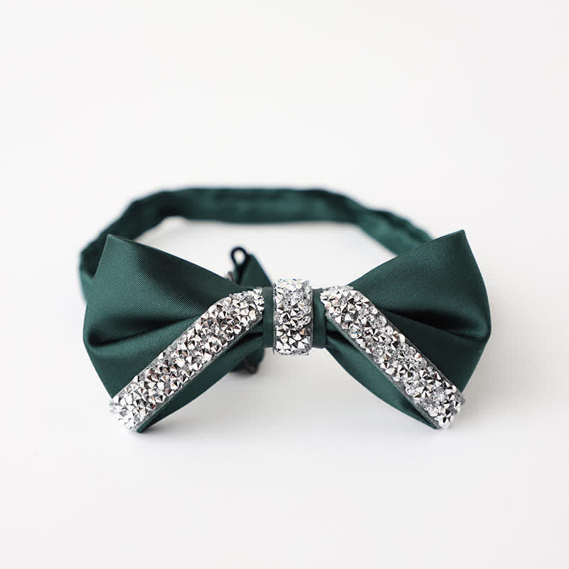 Nœud papillon de mariage en strass scintillant pour homme