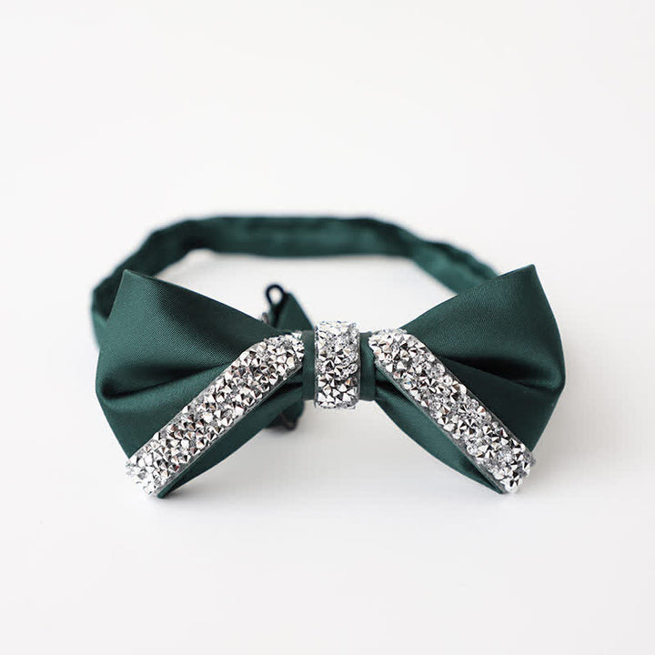 Nœud papillon de mariage en strass scintillant pour homme