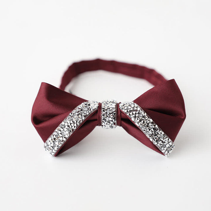 Nœud papillon de mariage en strass scintillant pour homme