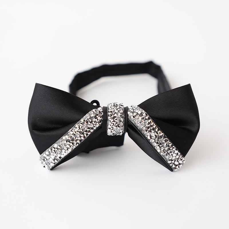 Nœud papillon de mariage en strass scintillant pour homme