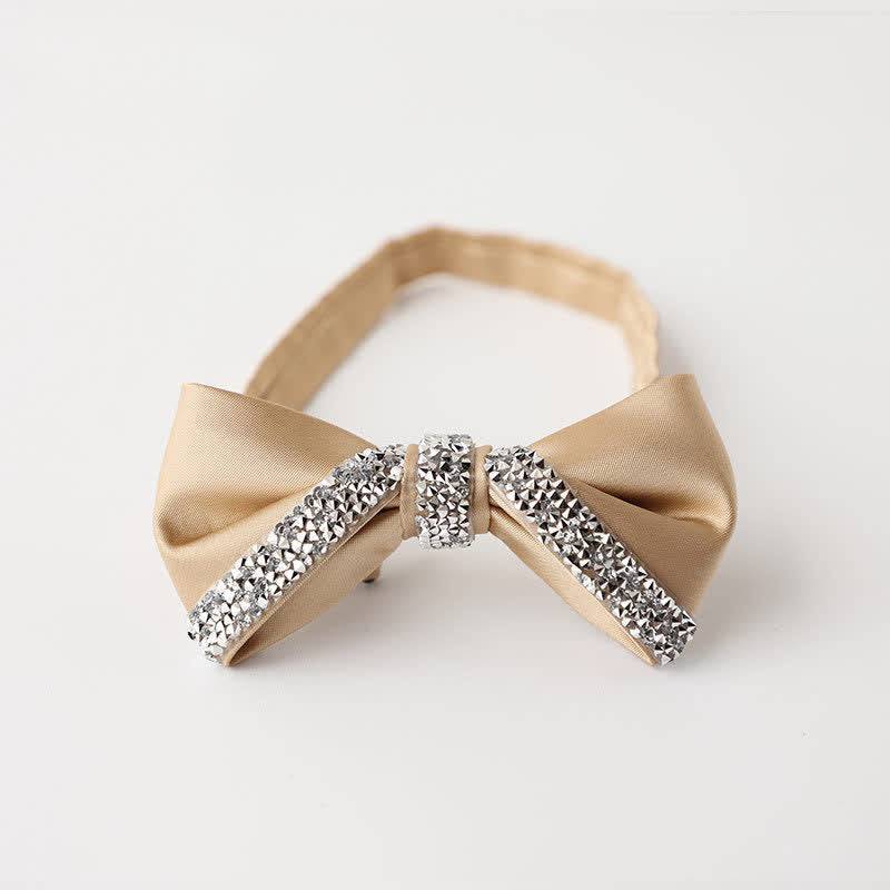 Nœud papillon de mariage en strass scintillant pour homme