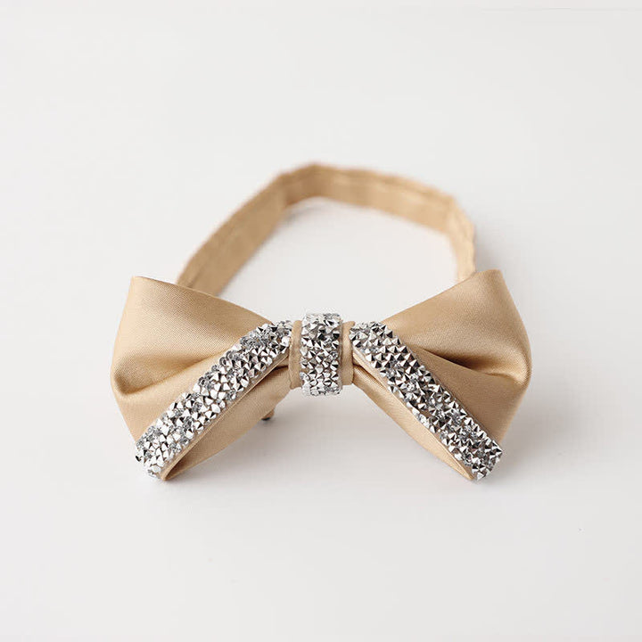 Nœud papillon de mariage en strass scintillant pour homme