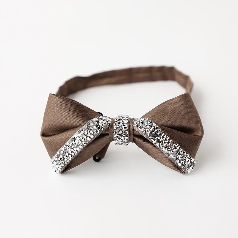 Nœud papillon de mariage en strass scintillant pour homme