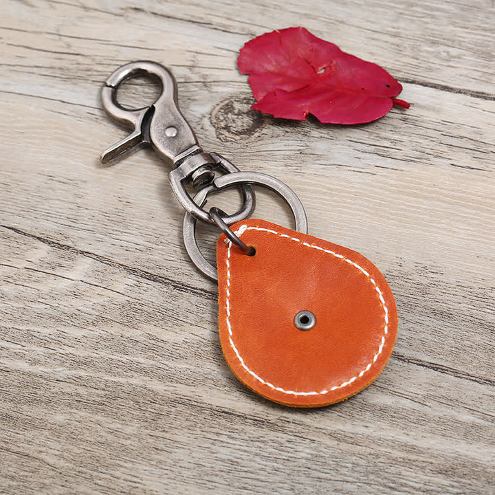 Porte-clés en cuir avec pendentif en forme de croix rétro