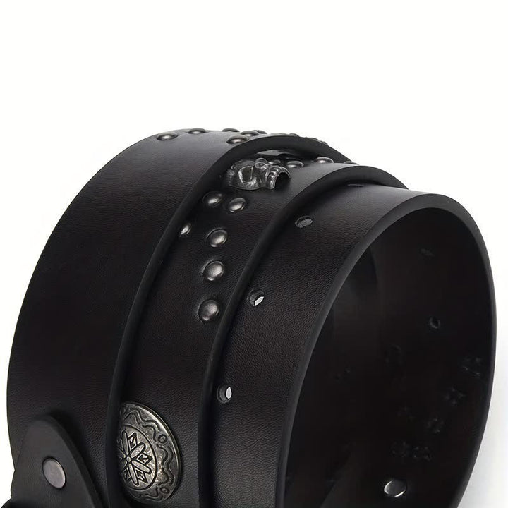 Ceinture en cuir rivetée squelette vintage de style bohème