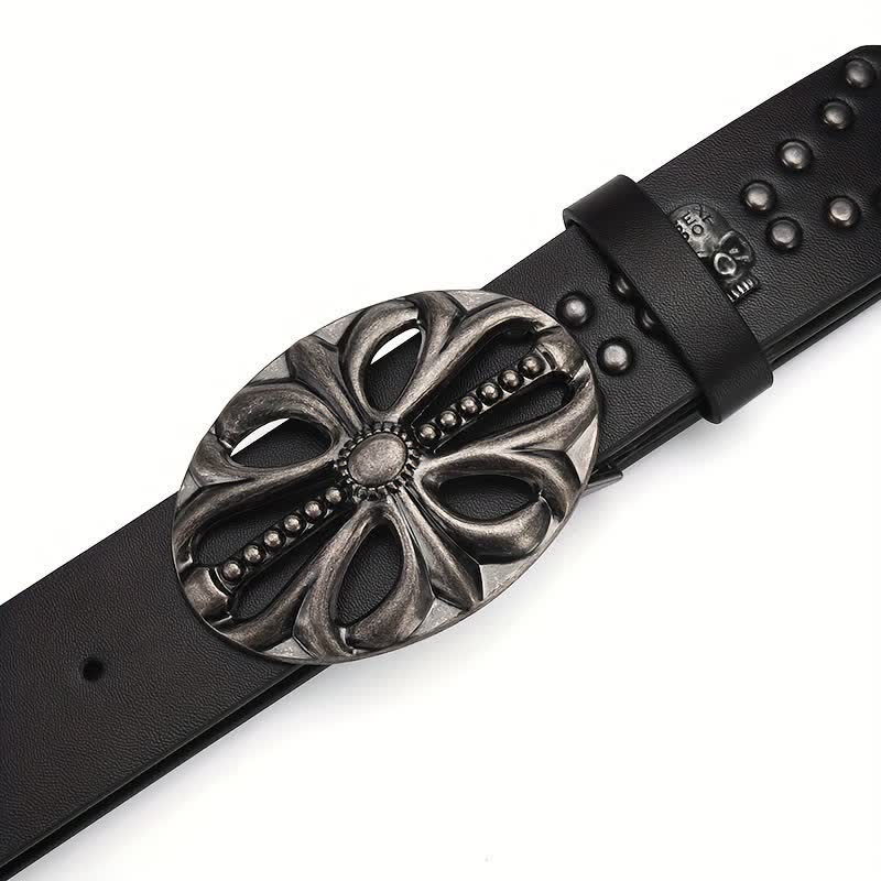 Ceinture en cuir rivetée squelette vintage de style bohème